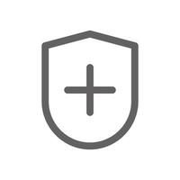 health shield icon. Perfect for web design or healthcare applications. Simple vector illustration.