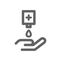 use a hand sanitizer icon. Perfect for web design or healthcare applications. Simple vector illustration.