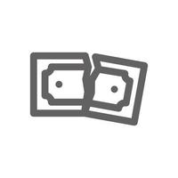 broken money icon. Perfect for web design or payment applications. Simple vector illustration.