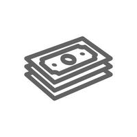 Pile of banknotes icon. Perfect for web design or user interface applications. vector sign and symbol