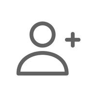 User icon to add member. perfect for web design or user interface applications. Simple vector illustration.