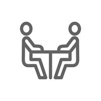 businessmen in discussion icon. Perfect for web design or business applications. Simple vector illustration.