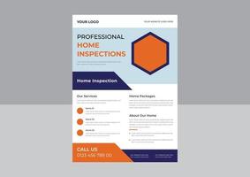 folleto de inspección del hogar, folleto de examen de la casa, folleto de servicios de personal de mantenimiento y plomería vector