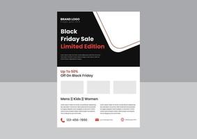 Black Friday sale flyer poster design template. get off on the black Friday poster leaflet design template. vector