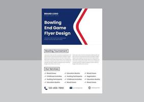bowling tournament flyer poster design template. bowling sports event flyer poster design. bowling night flyer design. vector