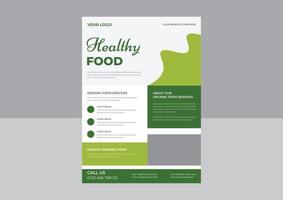 folleto de entrega de alimentos, folleto de alimentos para restaurante y tienda de comida rápida, comida natural. folleto de frutas frescas dibujadas vector