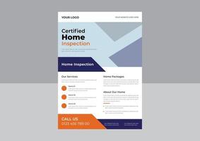 Home inspection flyer, House examination flyer, Handyman and Plumber Services Flyer vector