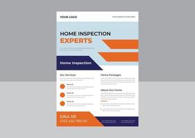 Home inspection flyer, House examination flyer, Handyman and Plumber Services Flyer vector