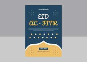 diseño de volante de eid mubarak. eid al fitr mubarak o eid al - diseño adha, diseño de plantilla islámica del día sagrado. portada, afiche, diseño de volante. vector