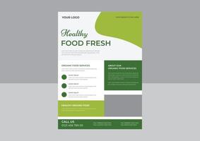 Food Delivery flyer pamphlet, Food flyer for restaurant and fast food shop, Natural food. Drawn fresh fruits flyer