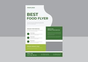 Food Delivery flyer pamphlet, Food flyer for restaurant and fast food shop, Natural food. Drawn fresh fruits flyer vector