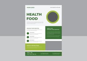 folleto de entrega de alimentos, folleto de alimentos para restaurante y tienda de comida rápida, comida natural. folleto de frutas frescas dibujadas vector