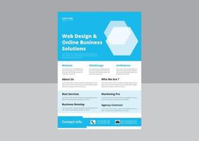 Website Design Agency Flyer. Business marketing flyer modern abstract professional design. Website Template Vector Design. Cover, Poster, Flyer Design.