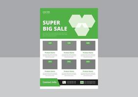 Super Shop Flyer Design. Super Sale flyer poster leaflet template. Supermarket Sale flyer design. Cover, a4 size, Flyer Design. vector