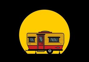 Teardrop van camper illustration badge design vector