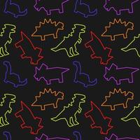 Cute cartoon dinosaur seamless vector illustration pattern background