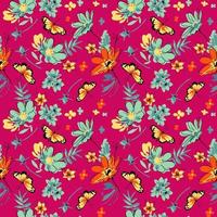 Floral Seamless vector illustration pattern background. Design for use all over textile fabric print wrapping paper and others. Vintage spring flower repeatable print design ready to print graphic