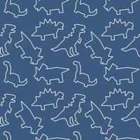 Cute cartoon dinosaur seamless vector illustration pattern background