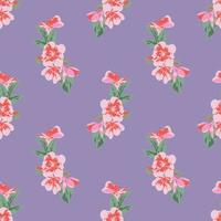 Fondo de patrón de ilustración de vector transparente floral. diseño para uso en todo el papel de envoltura de impresión de tela textil y otros. diseño de impresión repetible de flor de primavera vintage listo para imprimir gráfico