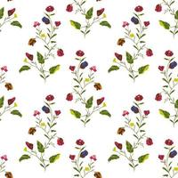 Floral Seamless vector illustration pattern background. Design for use all over textile fabric print wrapping paper and others. Vintage spring flower repeatable print design ready to print graphic