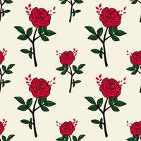 Red rose Floral Seamless vector illustration pattern background. Design for use All over textile fabric print wrapping paper backdrop and others.