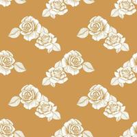 Red rose Floral Seamless vector illustration pattern background. Design for use All over textile fabric print wrapping paper backdrop and others.