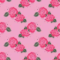Red rose Floral Seamless vector illustration pattern background. Design for use All over textile fabric print wrapping paper backdrop and others.