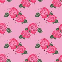 Red rose Floral Seamless vector illustration pattern background. Design for use All over textile fabric print wrapping paper backdrop and others.