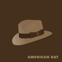 plantilla de sombrero americano o sombrero panamá en diseño de color marrón y crema vector