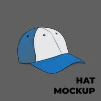 Blue cap template with white color in front of cap design vector