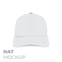 White cap template design with visor cap and front view template design vector