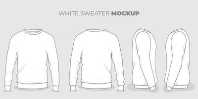 Set of White sweater mockup design for sweater product advertising design vector