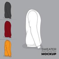 Sweater mockup design with side view concept in white red black and yellow concept design vector