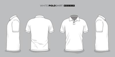 Set of white polo shirt template with any view design for product advertising design