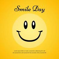 Happy World Smile Day Greeting Card Template vector