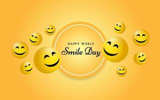 Happy World Smile Day Greeting Card Template vector