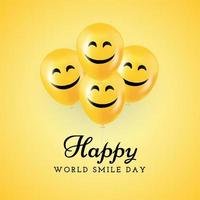 Happy World Smile Day Greeting Card Template vector