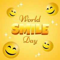 Happy World Smile Day Greeting Card Template vector