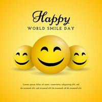 Happy World Smile Day Greeting Card Template vector