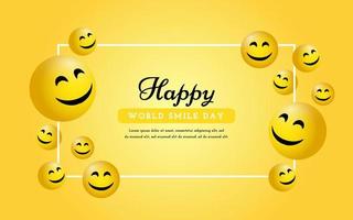 Happy World Smile Day Greeting Card Template vector