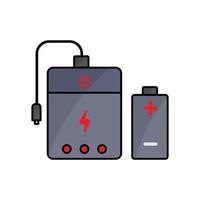 Power bank icon, battery. Icon related to electronic, technology. Lineal color icon style, colored. Simple design editable vector