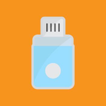 icono de disco flash usb. icono relacionado con la tecnología electrónica. estilo de icono plano. adecuado para pegatinas e impresiones. diseño simple editable vector