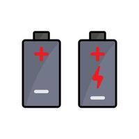 Battery icon. Icon related to electronic, technology. Lineal color icon style, colored. Simple design editable vector