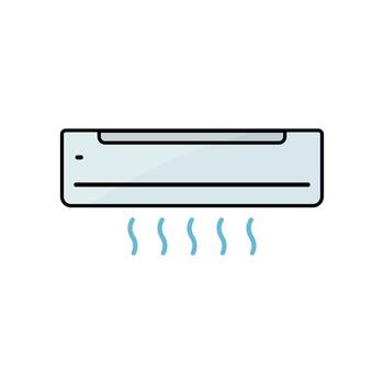 Air conditioning icon. Icon related to electronic. Lineal color icon style, colored. Simple design editable vector