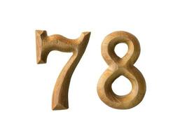 Wooden numeric 78 photo