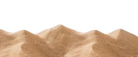 Panoramic pile sand dune isolated on white photo