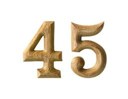 Wooden numeric 45 photo