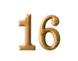 Wooden numeric 16 photo