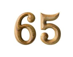 Wooden numeric 65 photo