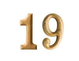 Wooden numeric 19 photo